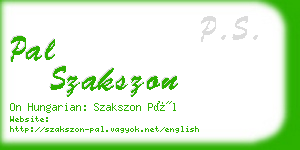 pal szakszon business card